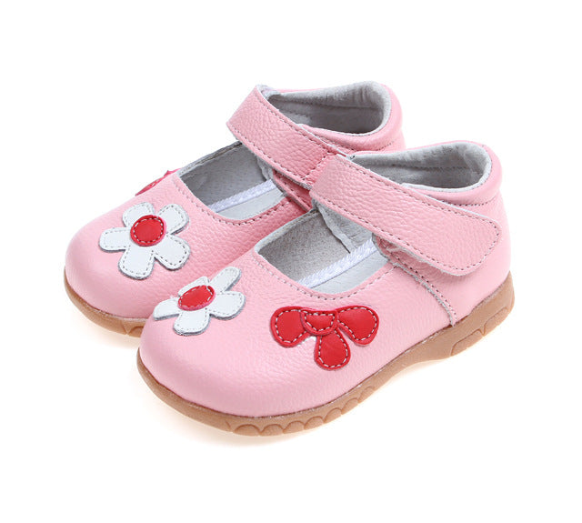 Korean Princess Shoes Leather Cowhide Children’s Baby Shoes