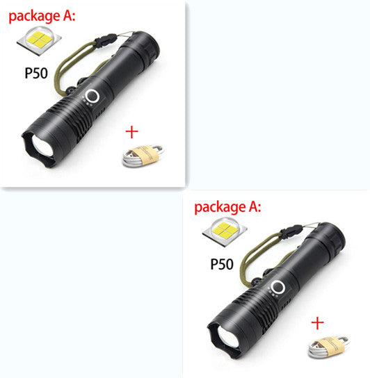 USB Charging Zoom P50 Flashlight – High Power LED Torch