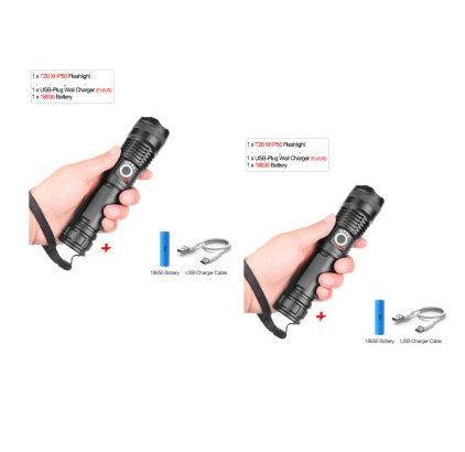 USB Charging Zoom P50 Flashlight – High Power LED Torch