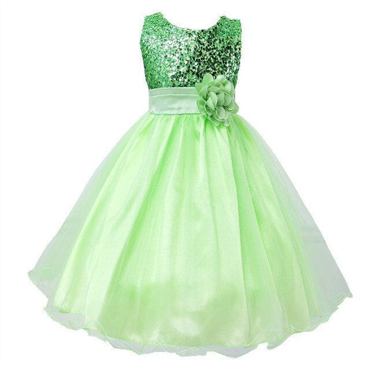 Buy Baby Sequin Dress Flower Girl Wedding Princess Dress Stylish