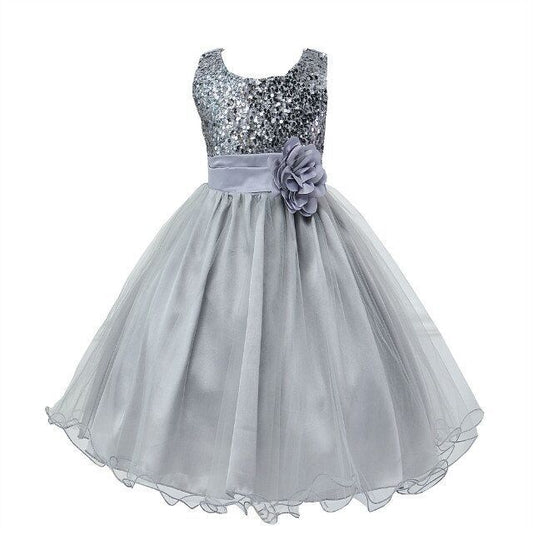 Buy Baby Sequin Dress Flower Girl Wedding Princess Dress Stylish