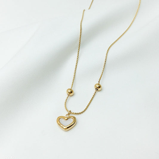 Shell White Peach Heart Love Bracelet – Adjustable Jewelry