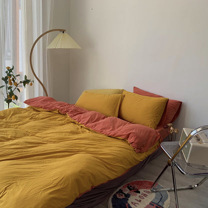 Fashionable Simple Hit Pigment Color Bed Sheet for Bedroom
