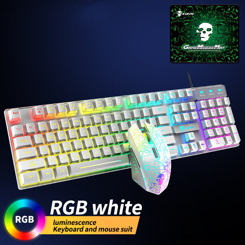 Gaming Keyboard Mouse Combo with RGB Lighting & Mouse Pad Set