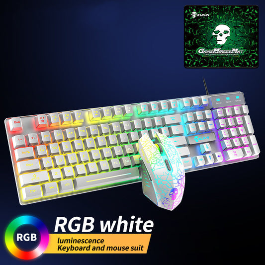 Gaming Keyboard Mouse Combo with RGB Lighting & Mouse Pad Set