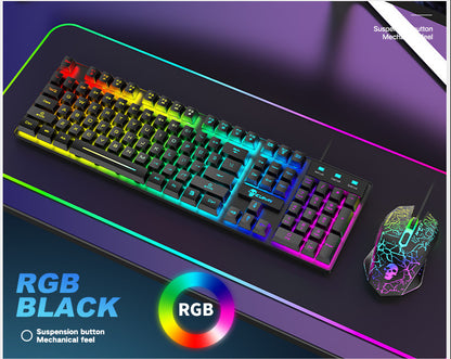 Gaming Keyboard Mouse Combo with RGB Lighting & Mouse Pad Set