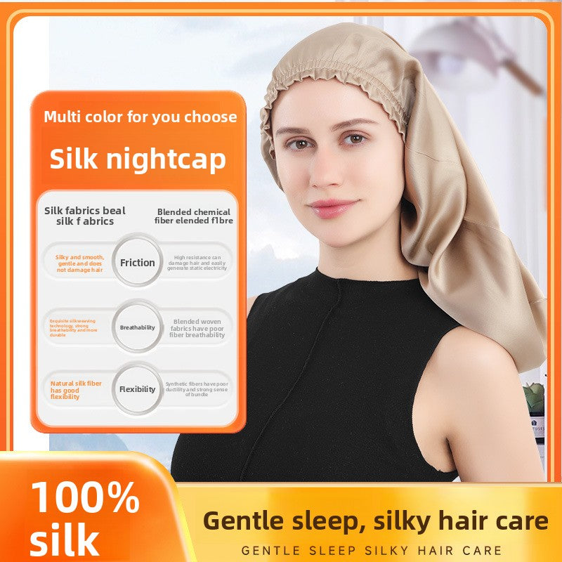 16-inch Mimsan silk long hair cap