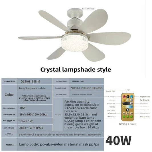 E27 Smart Ceiling Fan with Light and Easy Screw Installation