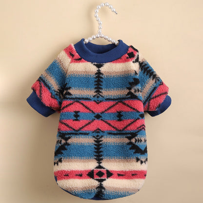 Cute Striped Fleece Dog Sweatshirt – Stylish Pet Clothes