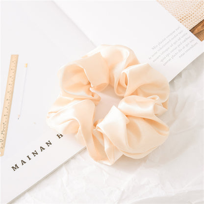 Satin Cloth Hair Tie Set – Large Circle Solid Color Hair Bands