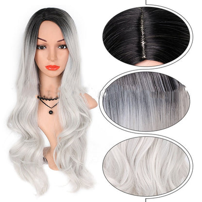Female Gradient Chemical Fiber Wig Foreign Trade Style Premium