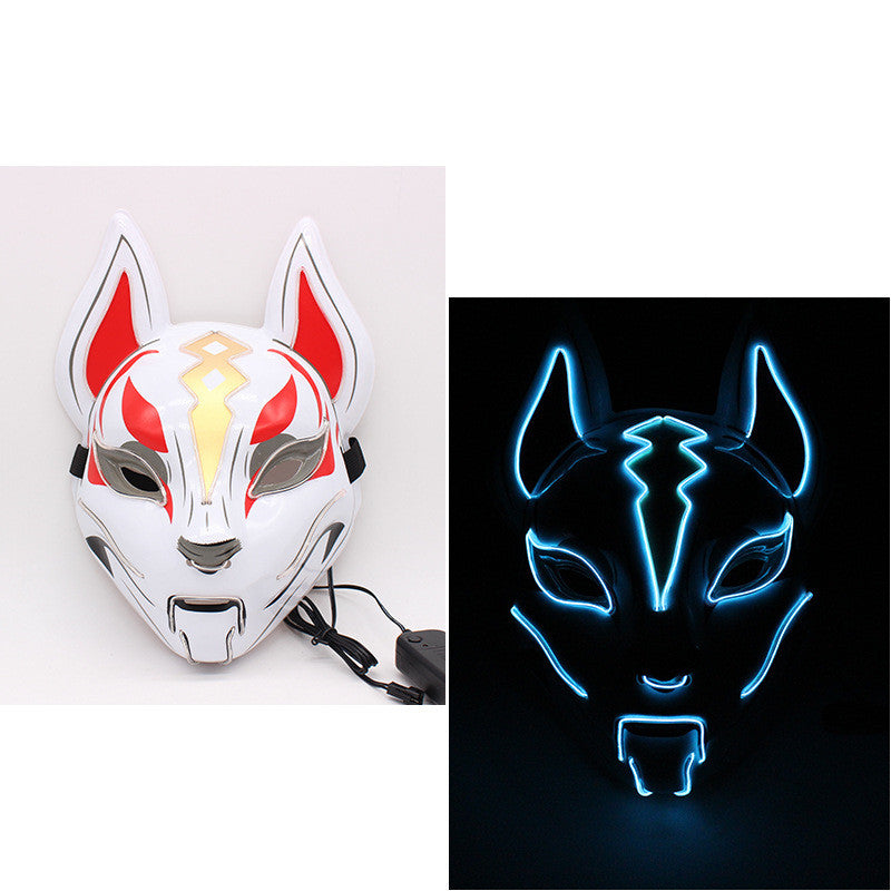 Glowing Cat Face Mask for Women Demon Slayer Cosplay & Party