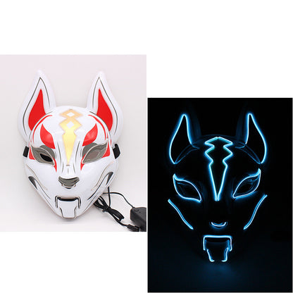 Glowing Cat Face Mask for Women Demon Slayer Cosplay & Party