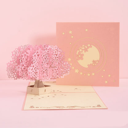 Buy 3D Laser Cut Handmade Sakura Kissing Lover Greeting Card