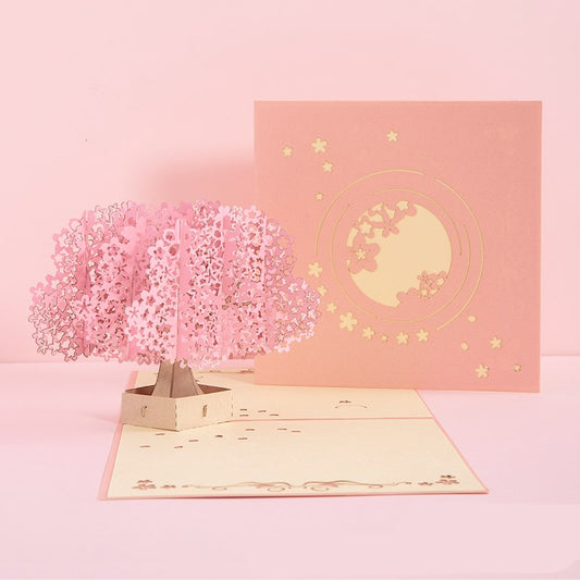Buy 3D Laser Cut Handmade Sakura Kissing Lover Greeting Card