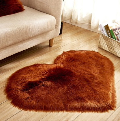 Buy Plush Heart Shaped Carpet – Fluffy Non-Slip Floor & Sofa Mat