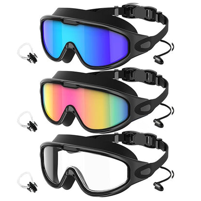 Large Frame Anti Fog Swimming Goggles With Earplugs Uses Now