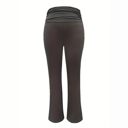 Personalized Knit Leggings with Ruched Fold-Over Waistband