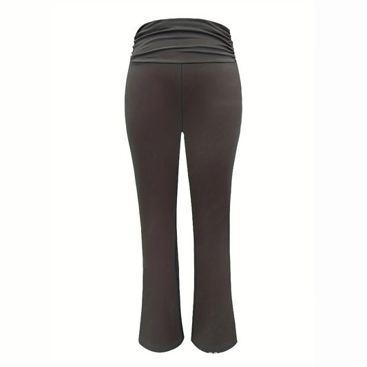 Personalized Knit Leggings with Ruched Fold-Over Waistband