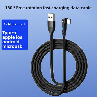 180-Degree Rotatable USB Fast Charging Cable