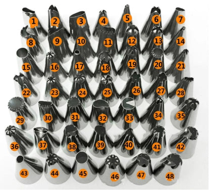 48 Stainless Steel Decorating Mouth for Cake and Pastry Tools