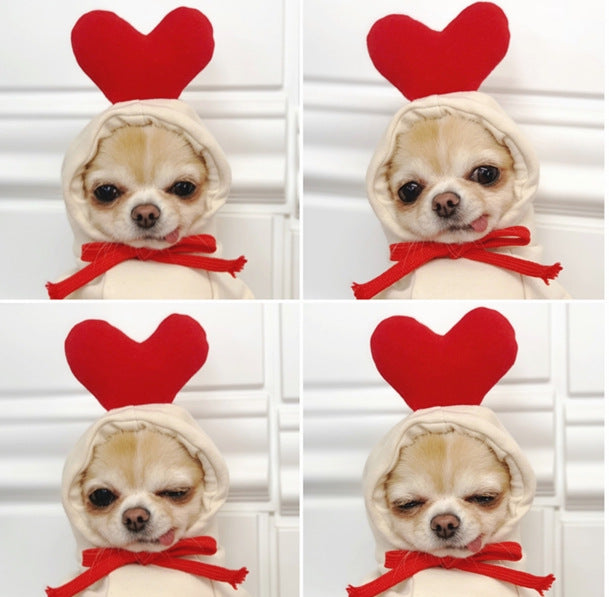 Two-Legged Hooded Dog Clothes Green Fleece Autumn Winter