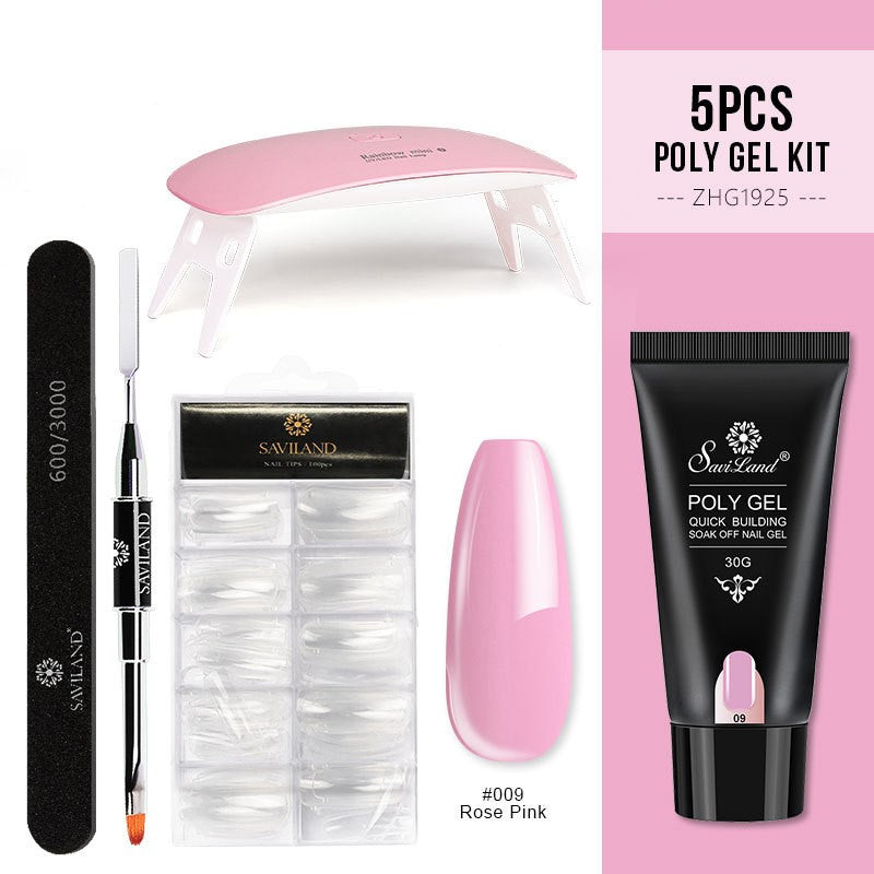 Quick Extension Crystal Gel Nail Set for Long-Lasting Shine