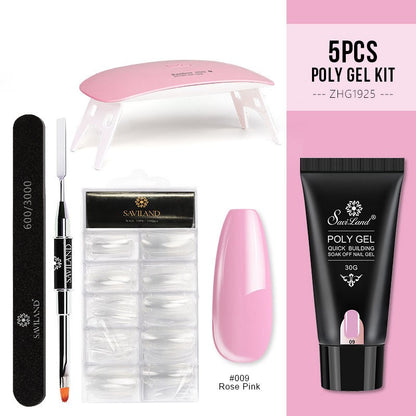 Quick Extension Crystal Gel Nail Set for Long-Lasting Shine