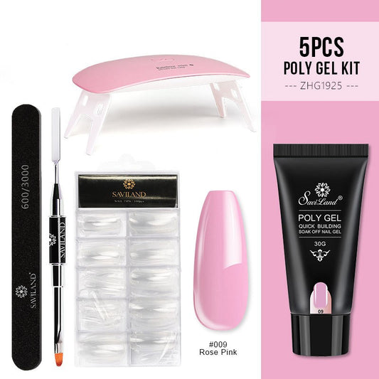 Quick Extension Crystal Gel Nail Set for Long-Lasting Shine