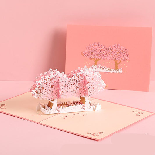 Buy 3D Laser Cut Handmade Sakura Kissing Lover Greeting Card