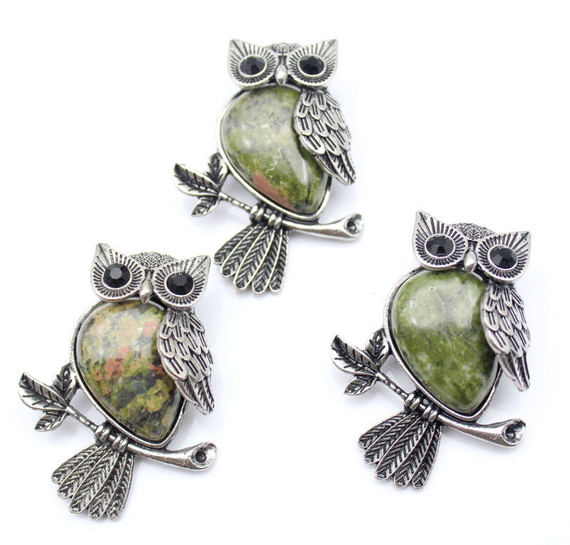 Buy DIY Alloy Owl Brooch with Crystals Stylish Pin Online