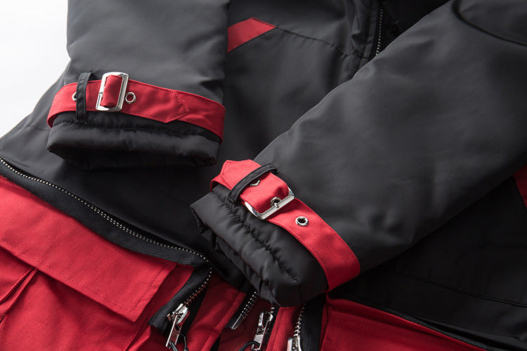 Patchwork Thick Hooded Parka Comfortable & Fashionable Jacket