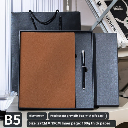 Soft Leather Covered Notebook with Litchi Pattern for Notes