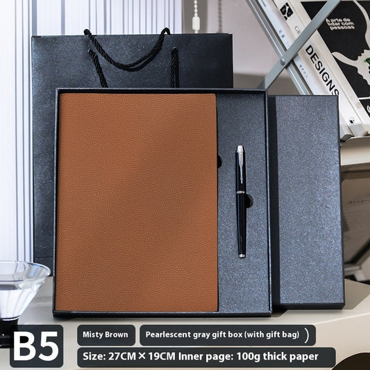 Soft Leather Covered Notebook with Litchi Pattern for Notes