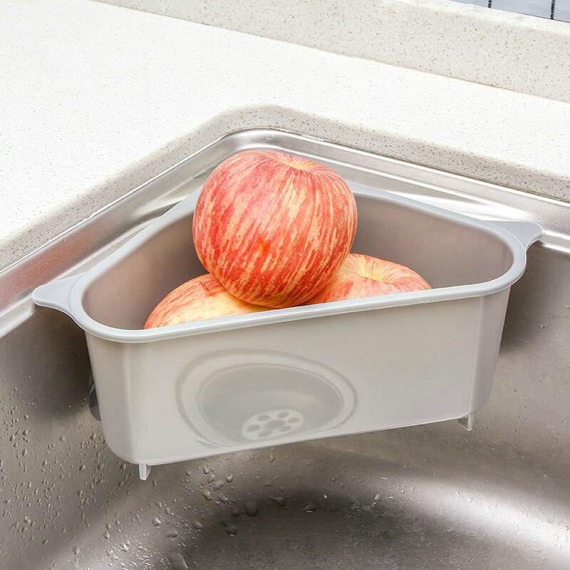 Buy Triangle Kitchen Sink Drain Storage Rack with Sponge Basket