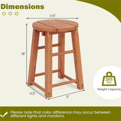 18-Inch Outdoor Wood Bar Stools Set