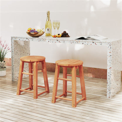 18-Inch Outdoor Wood Bar Stools Set