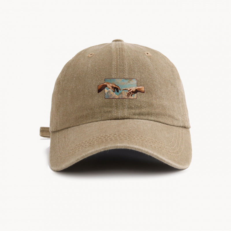 Water-Washed Vintage Baseball Cap With Wide Brim Casual Style