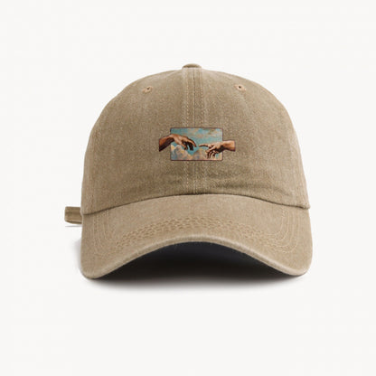 Water-Washed Vintage Baseball Cap With Wide Brim Casual Style