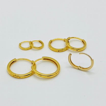 18K Gold Glossy Hoop Earrings