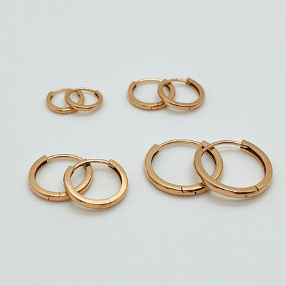 18K Gold Glossy Hoop Earrings