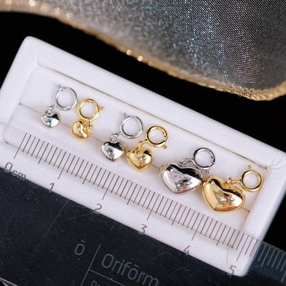 18K Gold Heart Pendant with Spring Clasp