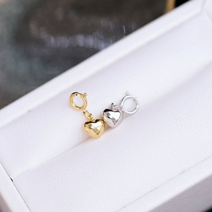 18K Gold Heart Pendant with Spring Clasp