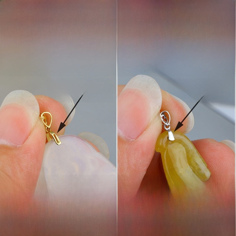 18K Gold Jewelry Clasp with Gemstone Inlay