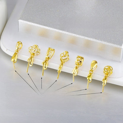 18K Gold Jewelry Clasp with Gemstone Inlay