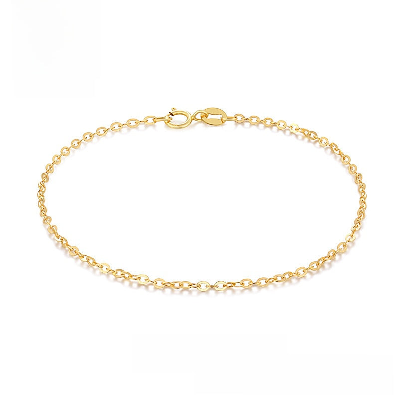 18K Gold O-Link Bracelet with Bead Details