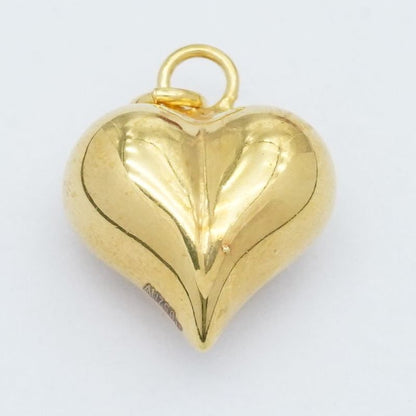 18K Gold Peach Heart Necklace Pendant