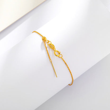18K Gold Pin-Style Bracelet for Women with Cross Charm