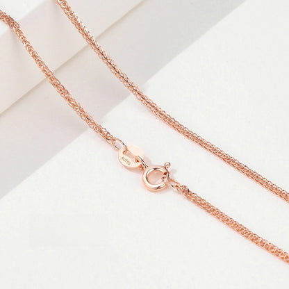 18K Gold Plain Chain Necklace for Women