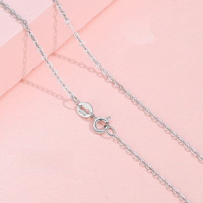 18K Gold Plain Chain Necklace for Women